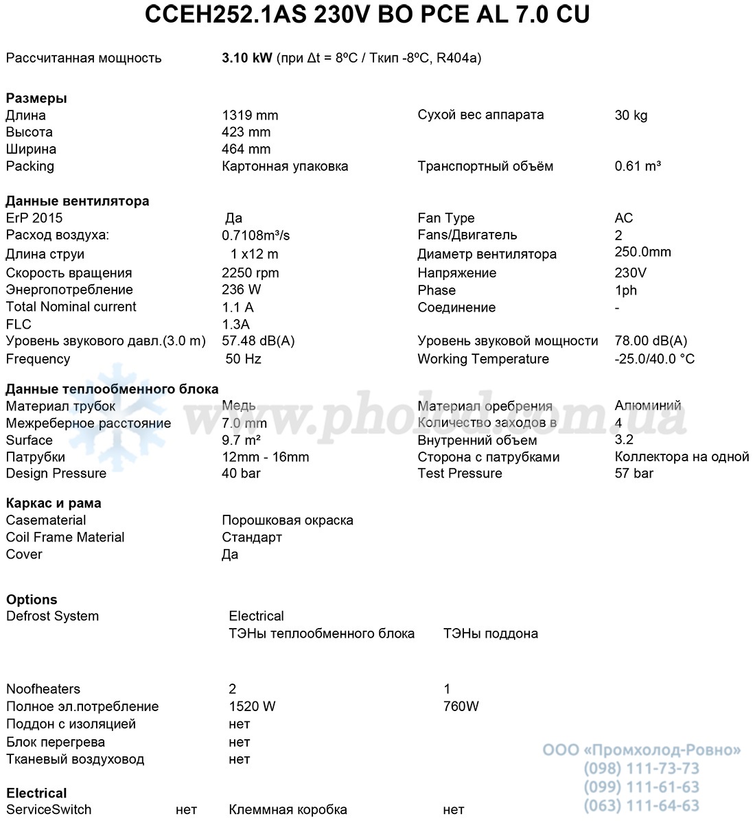 CCEH252.1AS 230V BO PCE AL 7.0 CU