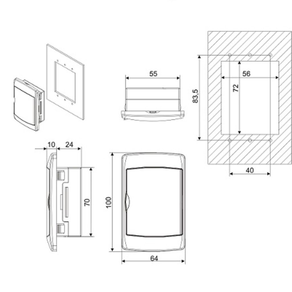 Dixell KB1 PRG dimensions