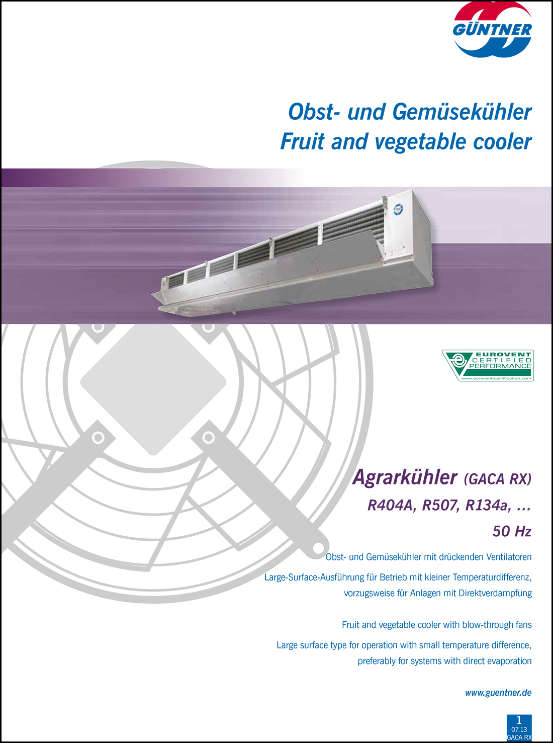 Guntner GACA - охолоджувачі повітря для овочів і фруктів