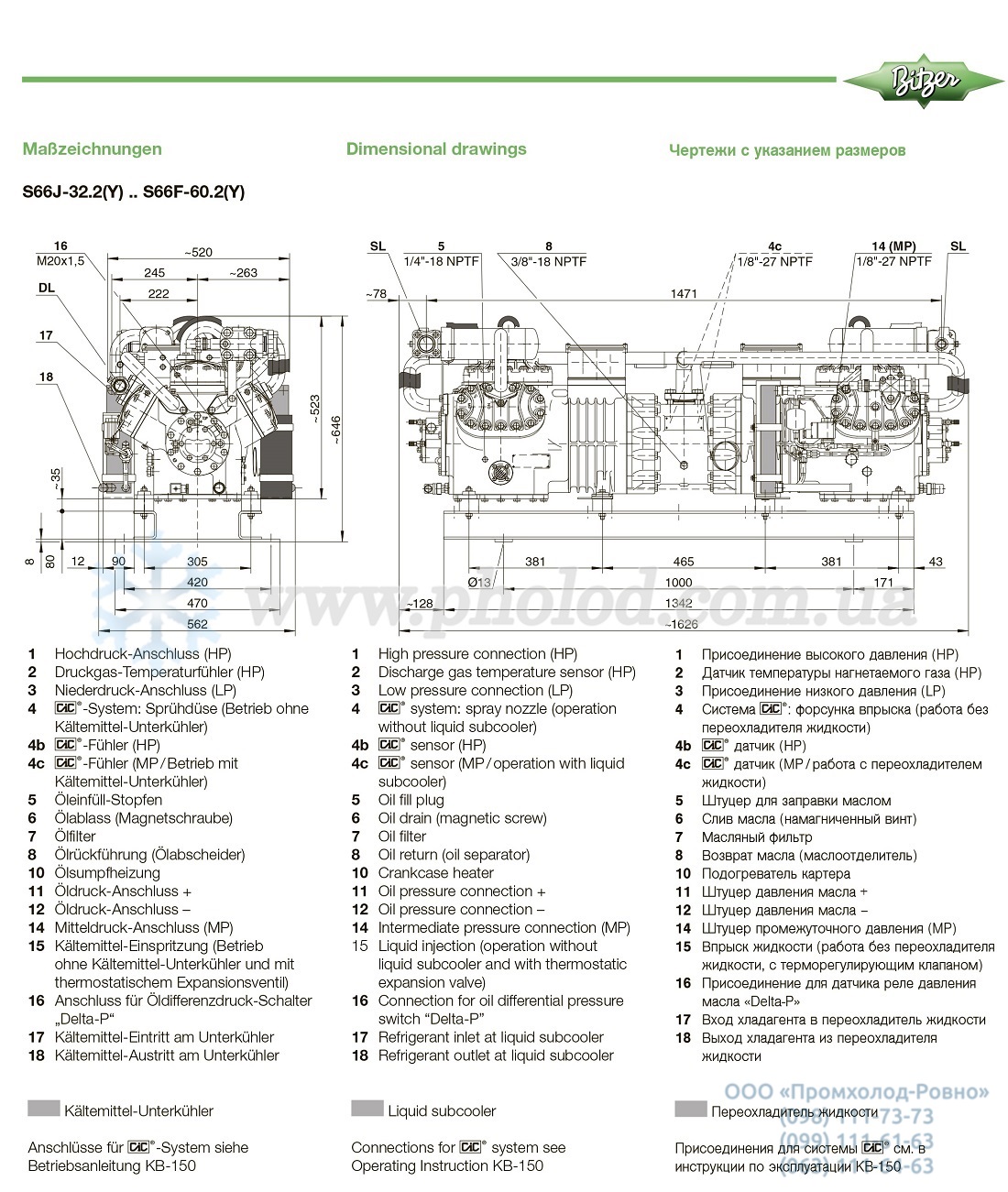 Dimensions Bitzer 2 Stage Compressor