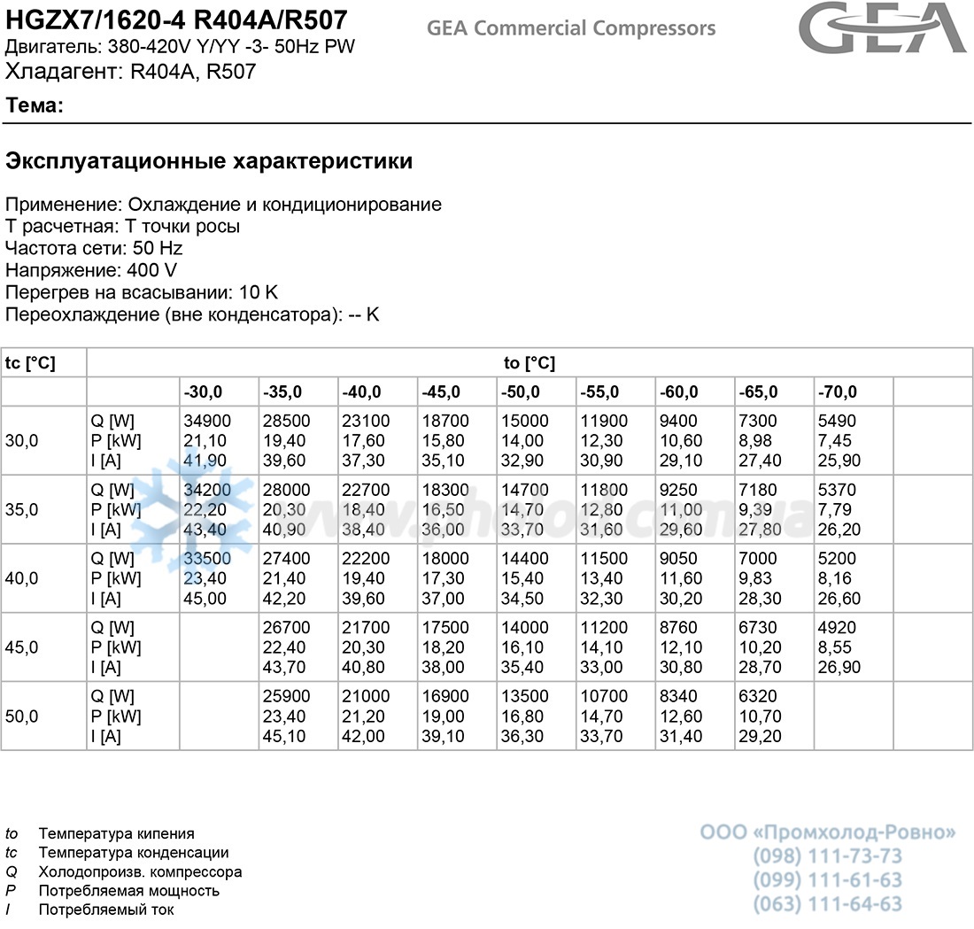 HGZX7 1620-4 R404A-R507 - 2