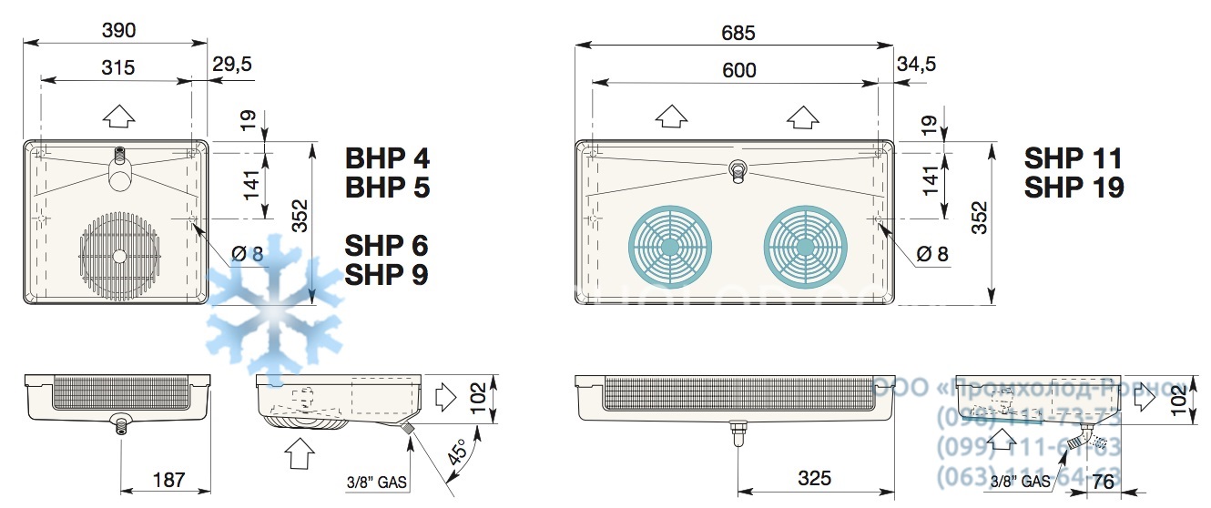 SHP размеры