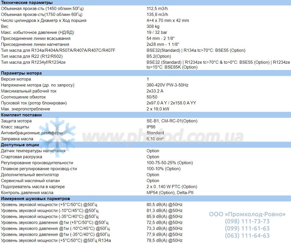 Technical details 44NE-40Y