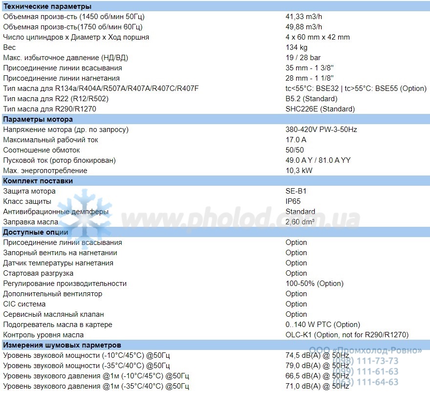 Technical details 4TCS-8.2Y-40P