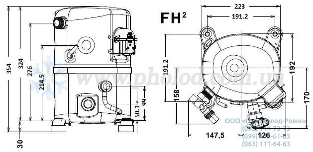 Tecumseh FH2 dimensions