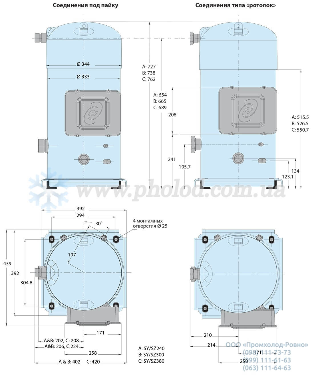 dimensions SZ_SY240-300-380