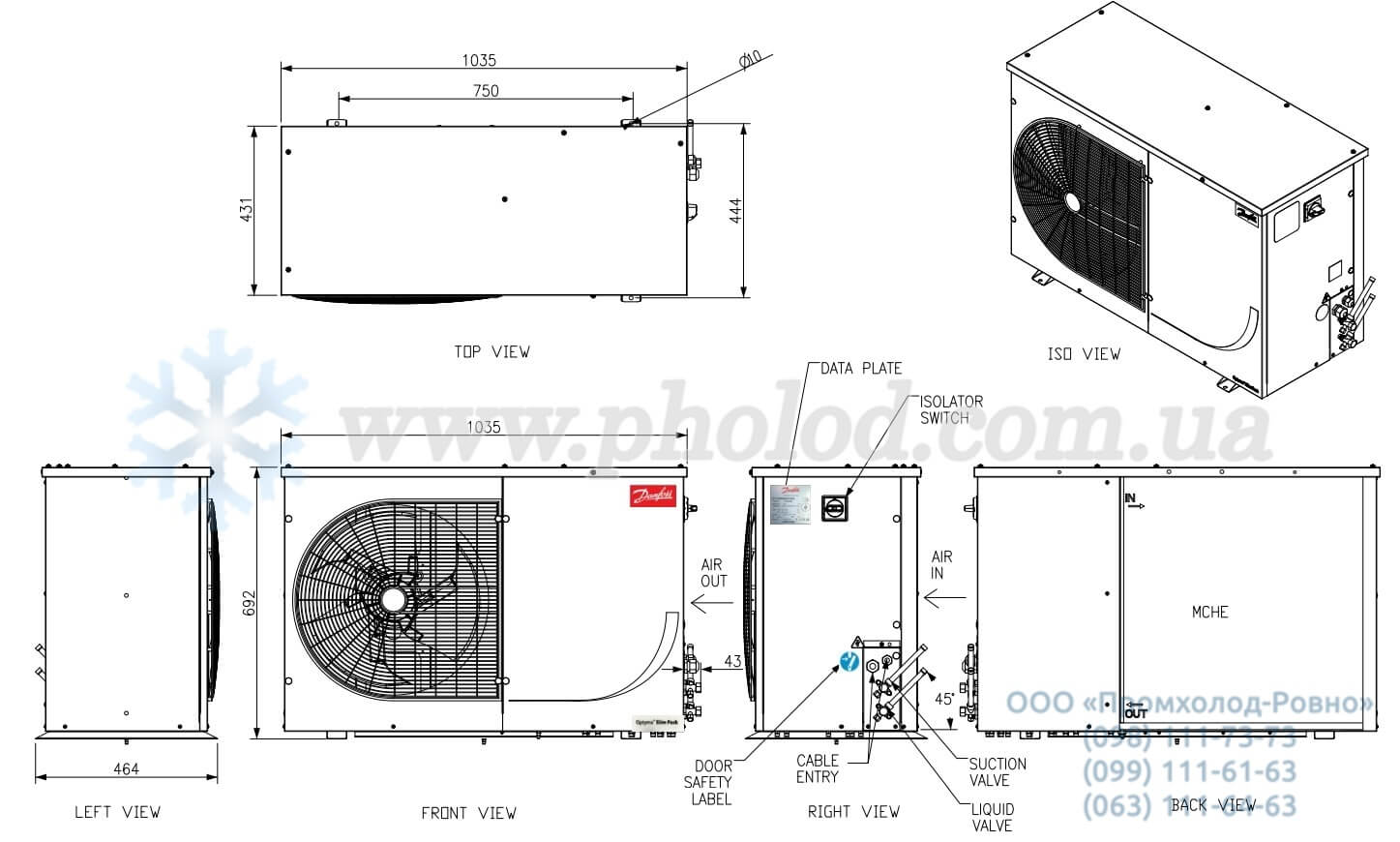 dimensions  danfoss b2