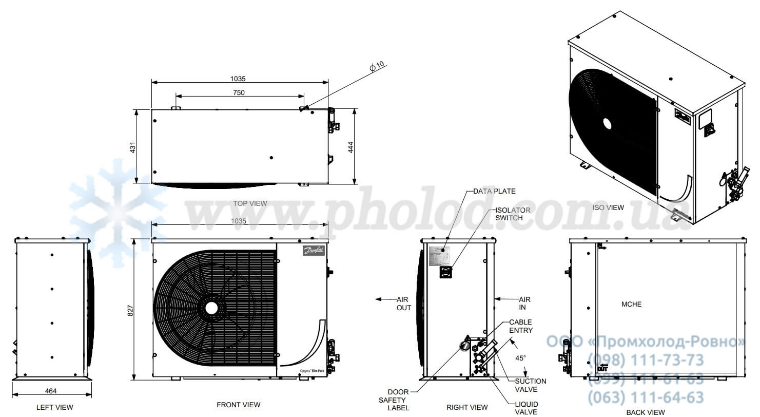 dimensions  danfoss b3