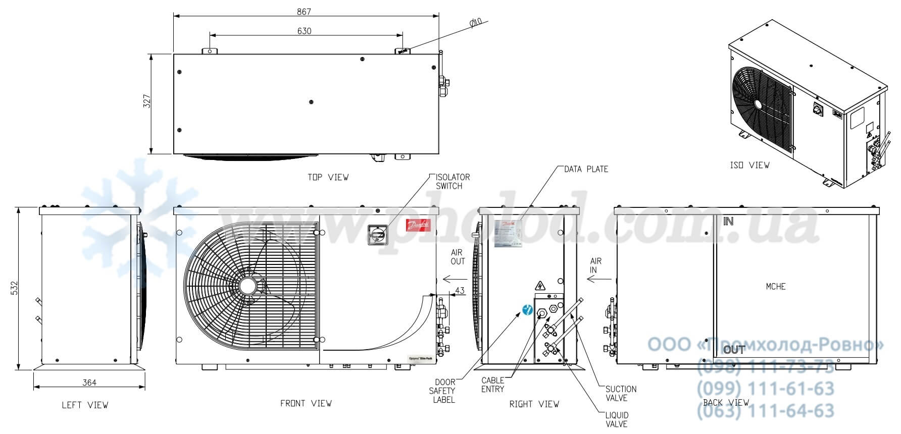 dimensions danfoss b1