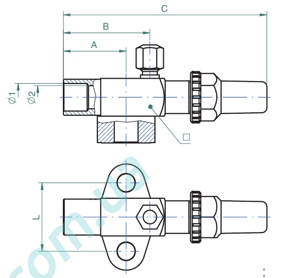 Flanged valves with outlet ODS 2